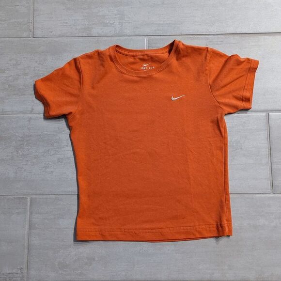 Nike Tops - Women's Nike Dri-Fit Short Sleeve Crop Top Orange Swoosh Lightweight GUC XS